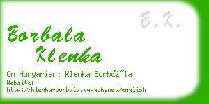 borbala klenka business card